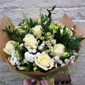 White Rose Thinking of you Hand Tied
