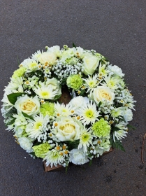 Whites and green wreath