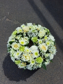 Whites and green wreath