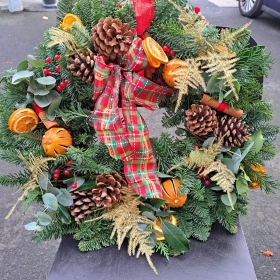 Luxury spruce door wreath