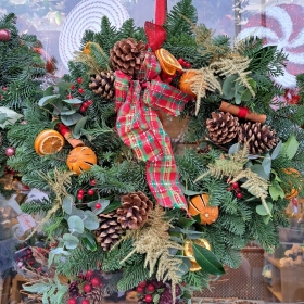 Luxury spruce door wreath